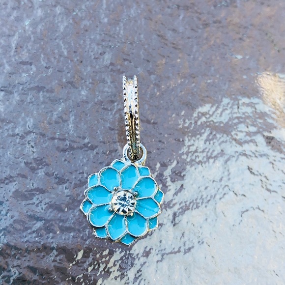 Blue flower charm bracelet necklace dangles - Picture 4 of 4